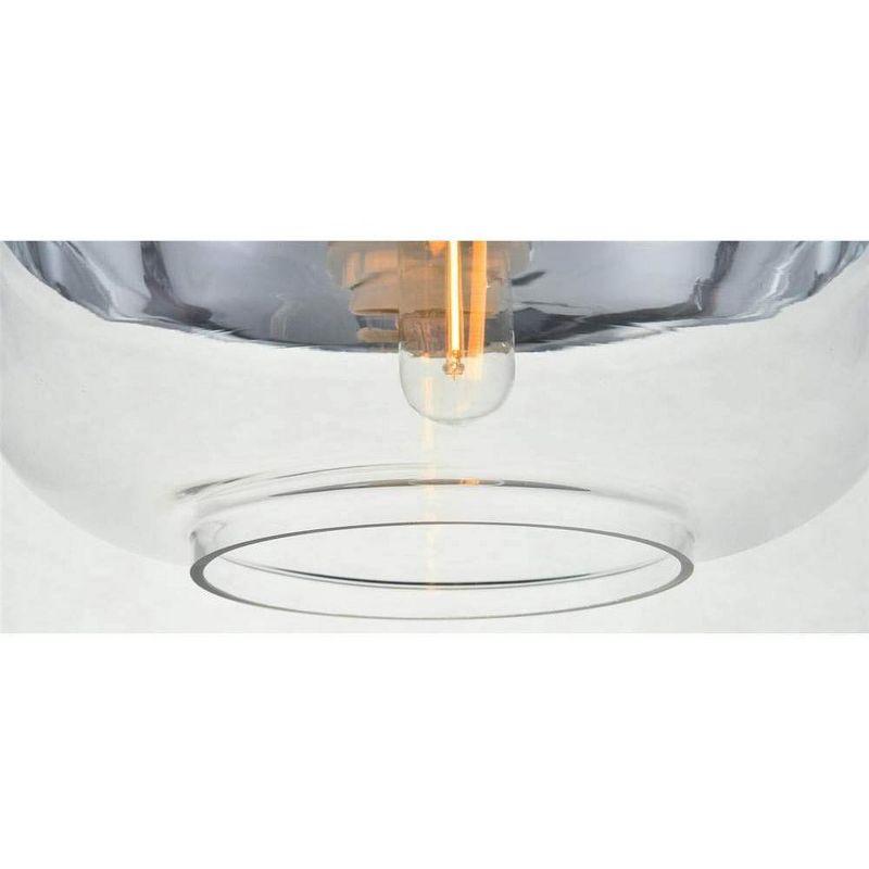 Elegant Lighting Ashwell 1 Light Chrome Pendant With Clear Glass