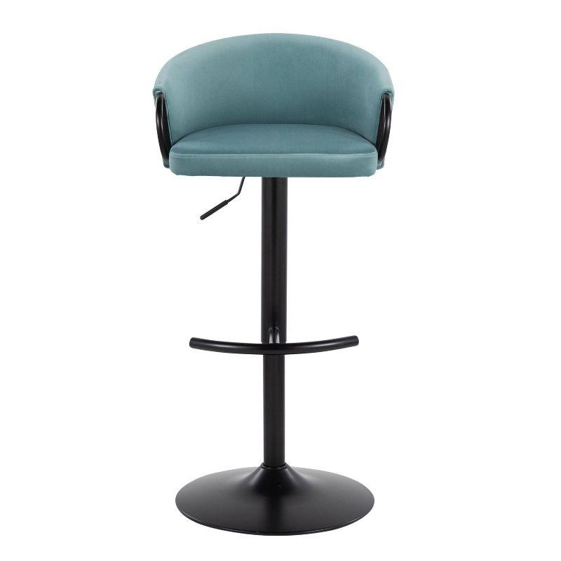 LumiSource Swivel Upholstered Adjustable Height Counter Stool with Metal Frame