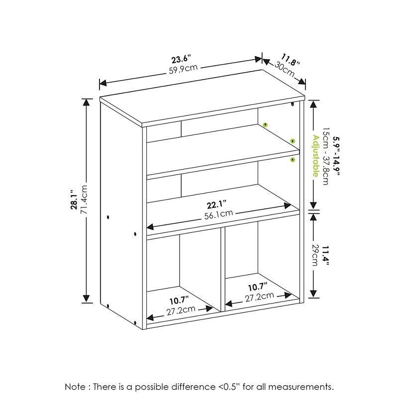 Furinno 3-Tier Open Bookcase Multipurpose Display Rack 3-Cube Storage Bookshelf Cabinet with Adjustable Shelves,White