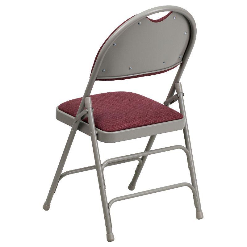 Burgundy Ultra-Premium Padded Metal Folding Chair with Handle