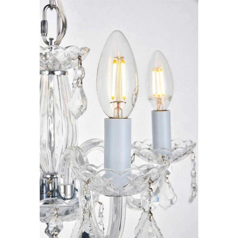 Elegant Lighting Rococo 4 light Chrome Pendant Clear Royal Cut Crystal