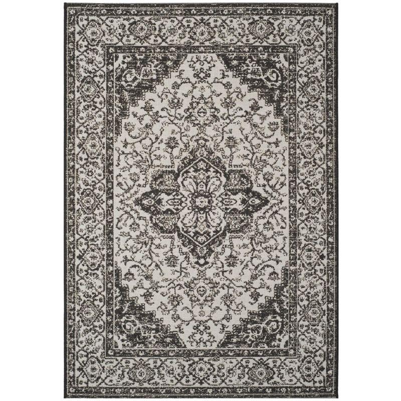 Linden LND137 Power Loomed Area Rug - Light Grey/Charcoal - 6'7"x9'2" - Safavieh