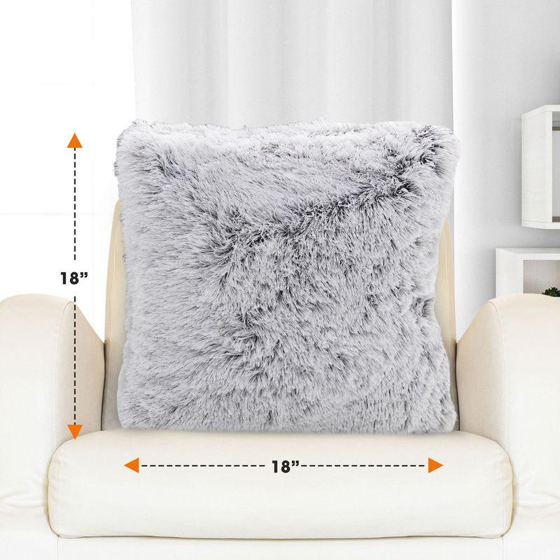 Cheer Collection Faux Fur Throw Pillow (Set of 2)