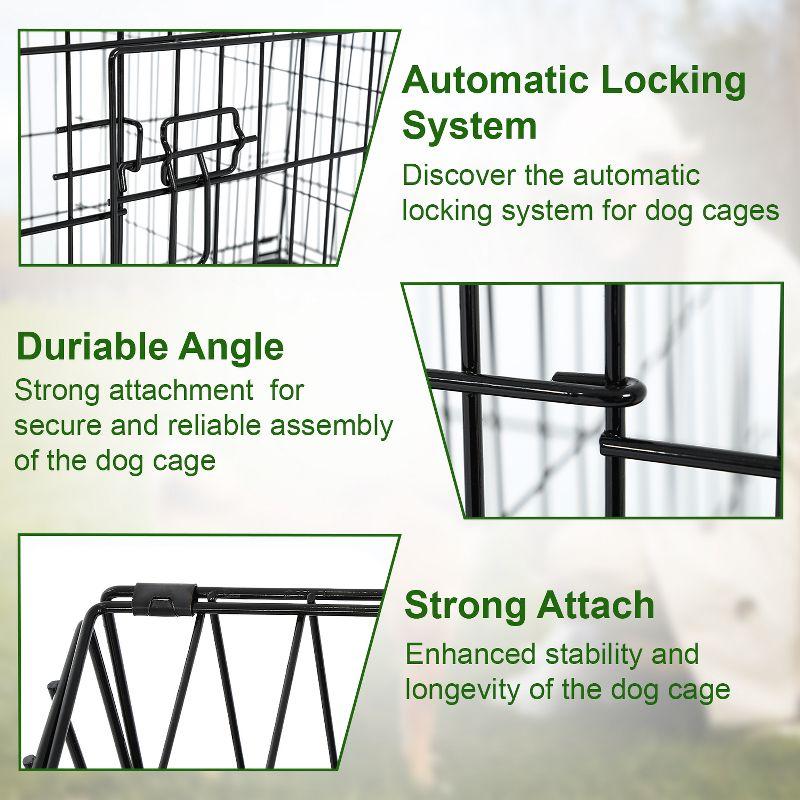 BestMassage 42 Inch Dog Crate Dog Cage Dog Kennel with Double Door Removable Tray & Handle Indoor Outdoor Pet Crate, Black