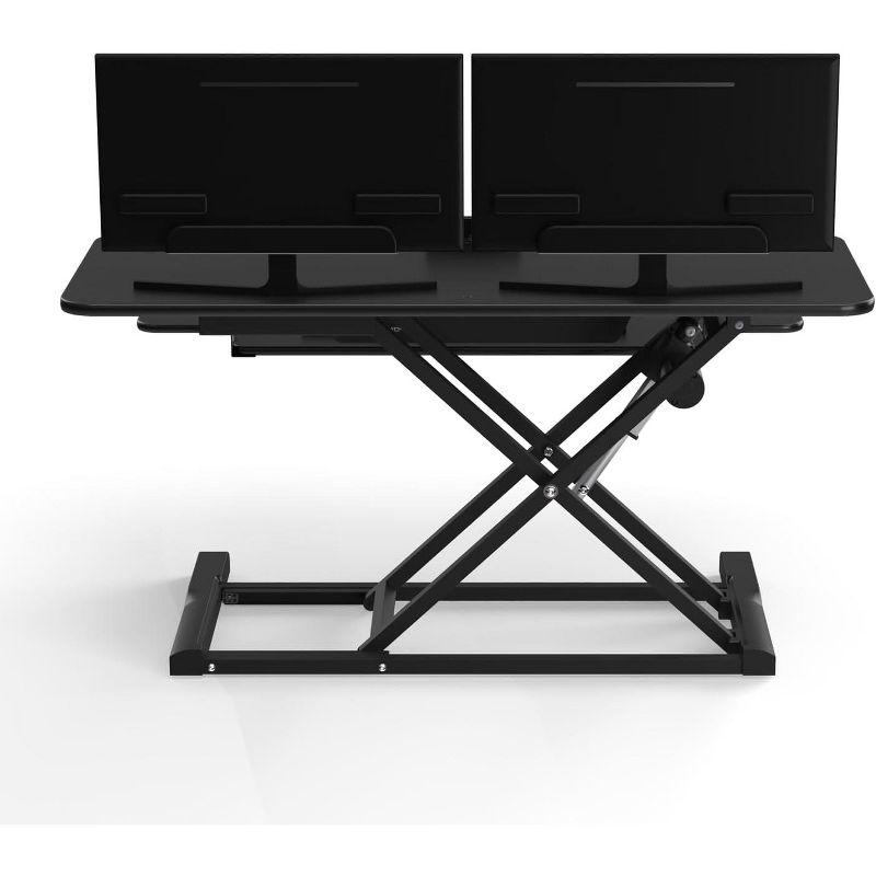 VersaDesk PowerRiser 40" x 24" Electric Height Adjustable Standing Desk Converter for Dual Monitor & Laptop Workstations, Black