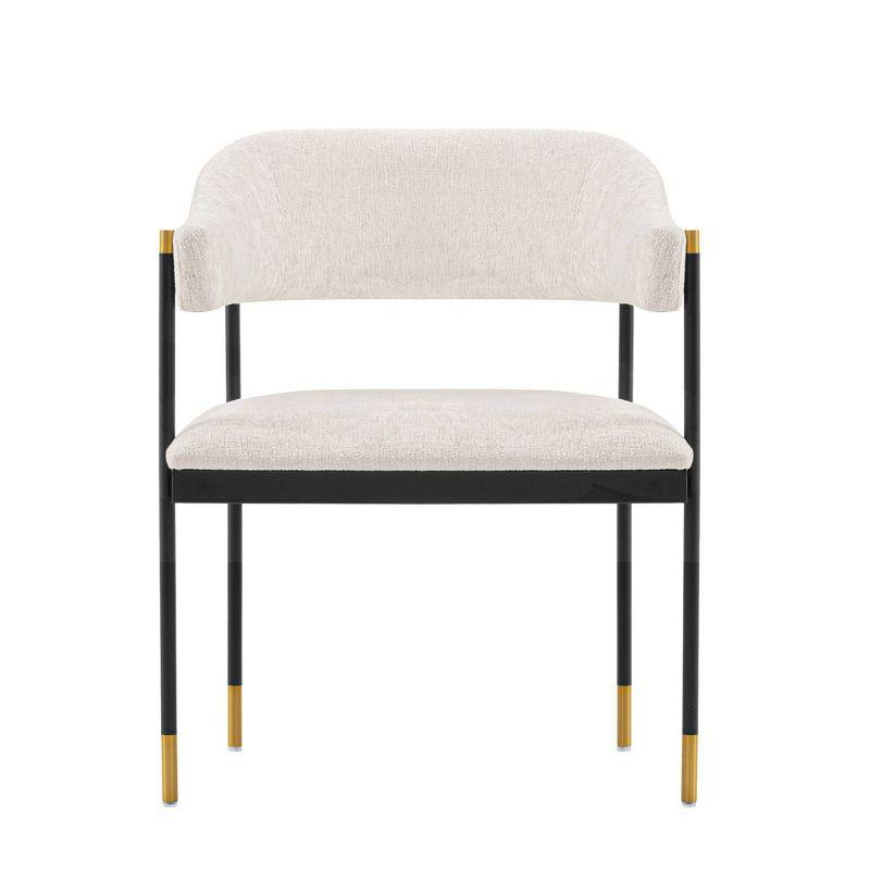 Lia Modern Boucle Upholstered Dining Armchair Cream - Manhattan Comfort