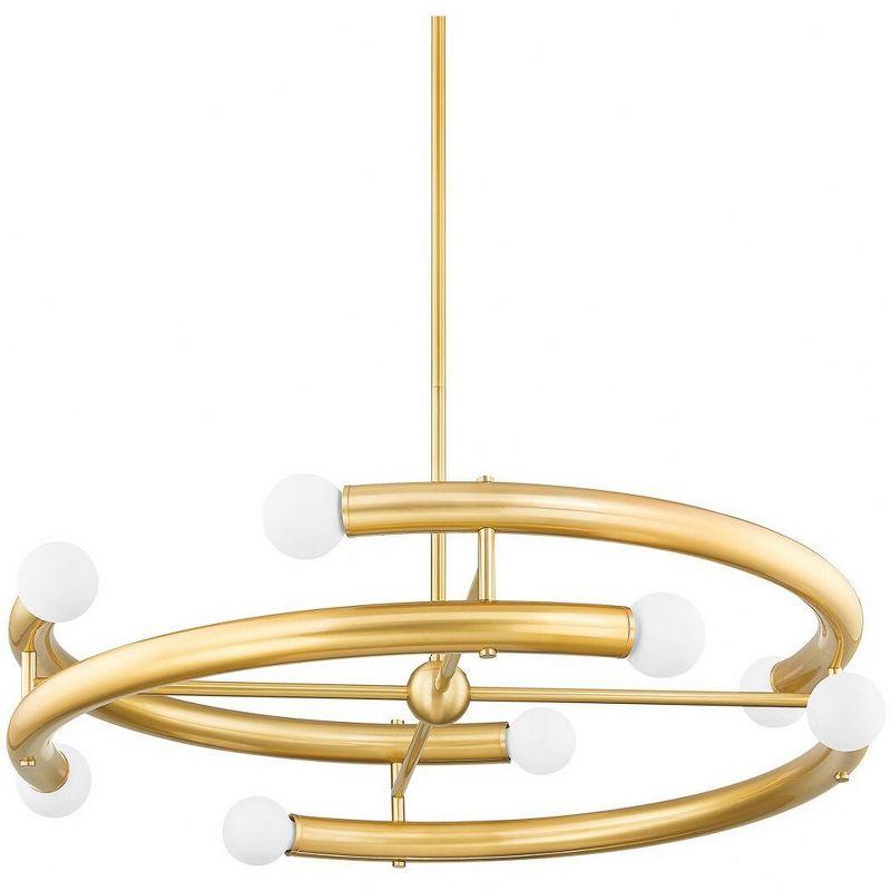 Aged Brass 36" 8-Light Modern Chandelier