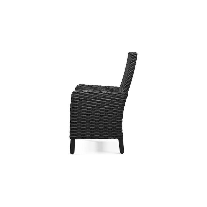 Signature Design by Ashley Beachcroft Outdoor Arm Chair with Cushion (Set of 2), Black/Light Gray