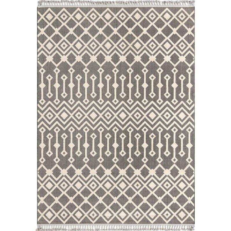 Unique Loom Arlo Collection Area Rug - Lenny (9'  x 12' Rectangle Charcoal/Ivory)