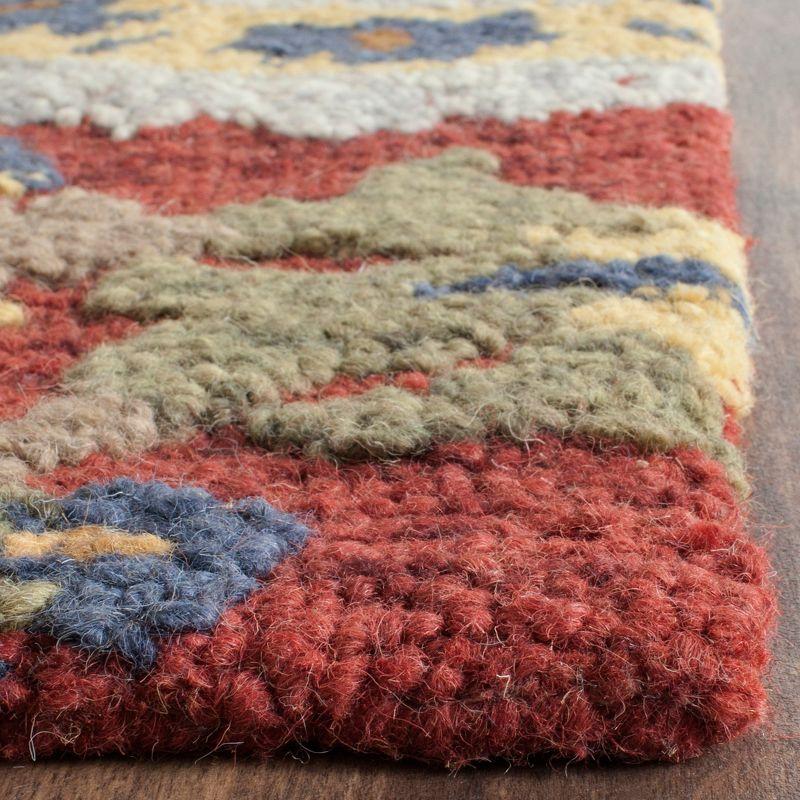Blossom BLM401 Hand Tufted Area Rug - Red/Multi - 4'x4' - Safavieh.