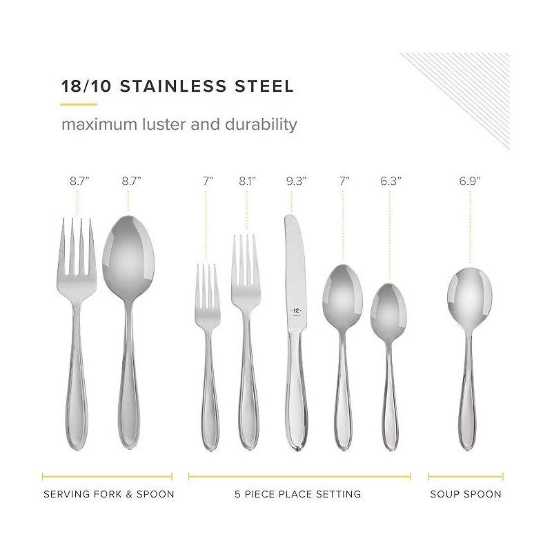 TABLE 12 26-Piece Stainless Steel Flatware Set with Beveled Round Edges, Service for 4