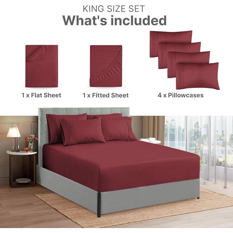 6 Piece Extra Deep Pocket Microfiber Sheet Set - CGK Linens