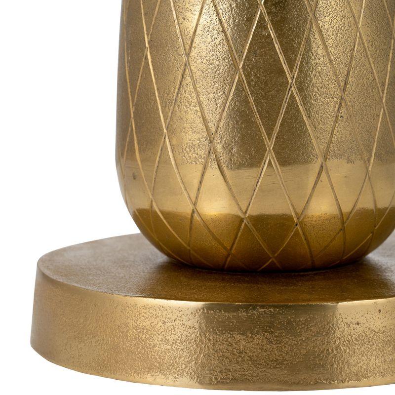 Sagebrook Home 24" Aluminum 15"D Round Pineapple Side Table Gold: Contemporary Design, Metal Frame & Top