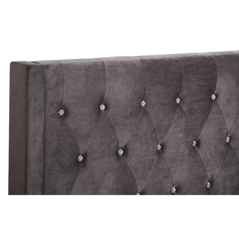 Passion Furniture Bergen Dark Gray Queen Tufted Panel Bed