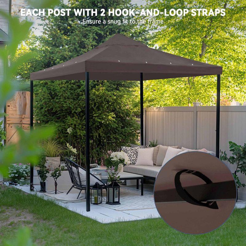 Yescom 10x10Ft Gazebo Top Replacement for beach cabanas for 1 Tier Outdoor Canopy Cover Patio Garden Yard Party Coffee Tan