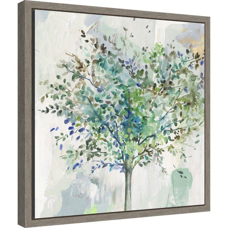 Amanti Art Glorious Still Moment (Green Tree) by Allison Pearce Canvas Wall Art Print Framed 16 x 16-in.