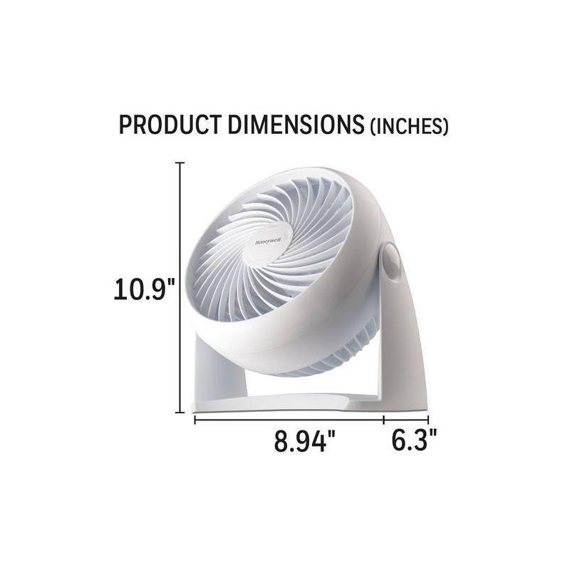 Honeywell TurboForce Table Air Circulator Fan White HT904: Portable Desk Fan, Quiet Operation, Adjustable Tilt, 3 Speeds