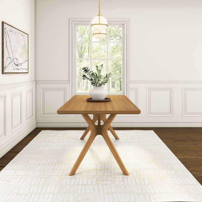 Plank+Beam 72" Verso Rectangular Dining Table for 6, Solid Wood Cross Leg Kitchen Table, Pecan