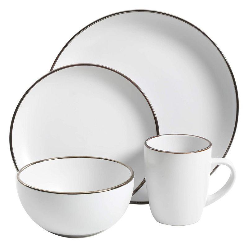 Rockaway Matte White Ceramic Dinnerware Set, Service for 4