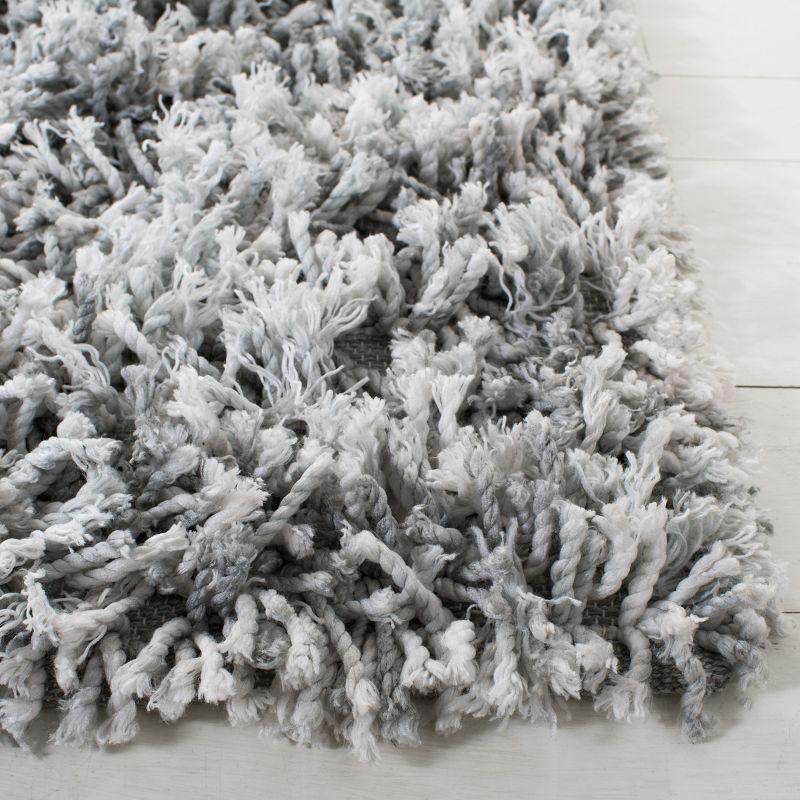 Rio Shag SG960 Hand Loomed Indoor Area Rug - Grey/Ivory - 5'x8' - Safavieh