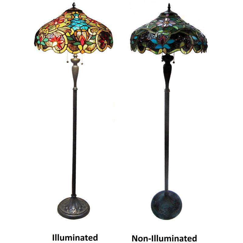 Chloe Lighting Leslie Tiffany-style Victorian 2 Light Floor Lamp 18" Shade