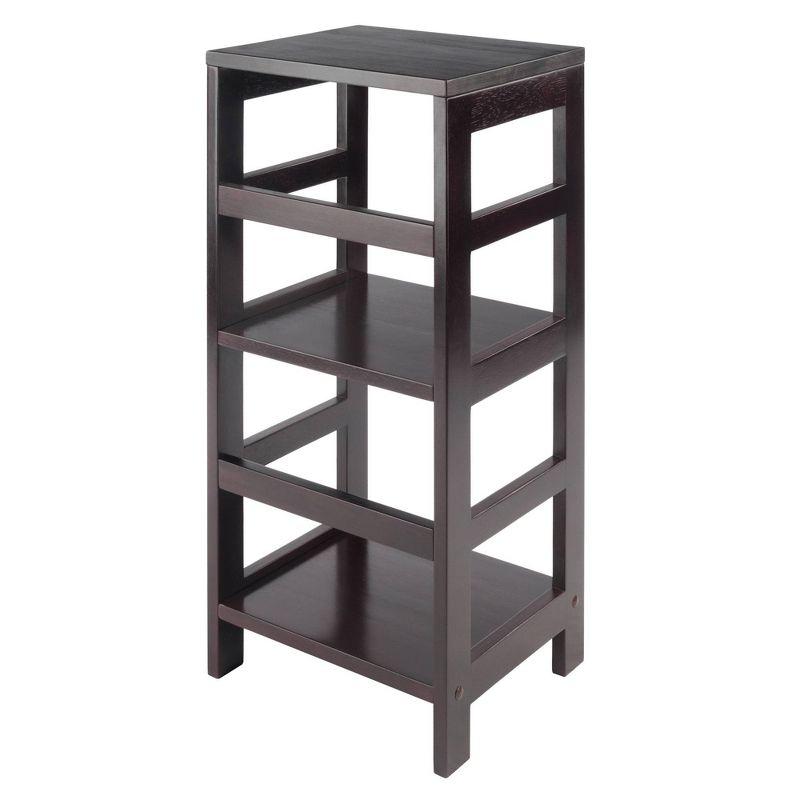 29.21" 2 Tier Leo Shelf Storage or Bookshelf Narrow Espresso Finish - Winsome: Mid-Century Modern, Wood Composite, Metal Hardware