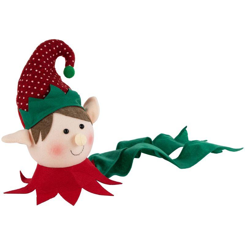 Northlight 16" Plush Red and Green Elf Christmas Tree Topper, Unlit
