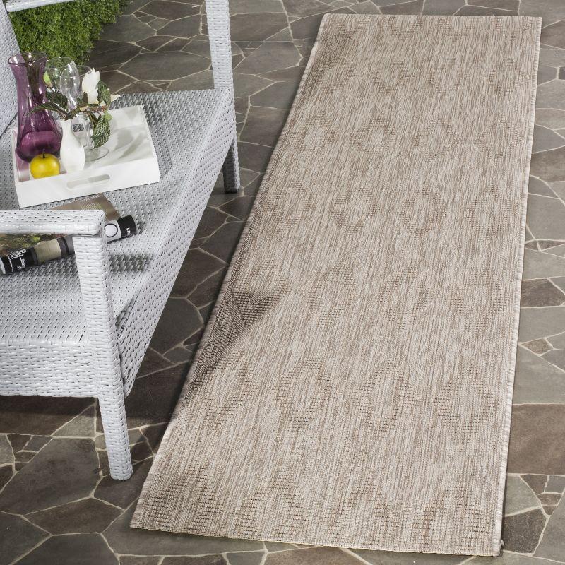 Courtyard CY8522 Power Loomed Indoor and Outdoor Runner Rug - Beige/Beige - 2'3"x14' - Safavieh