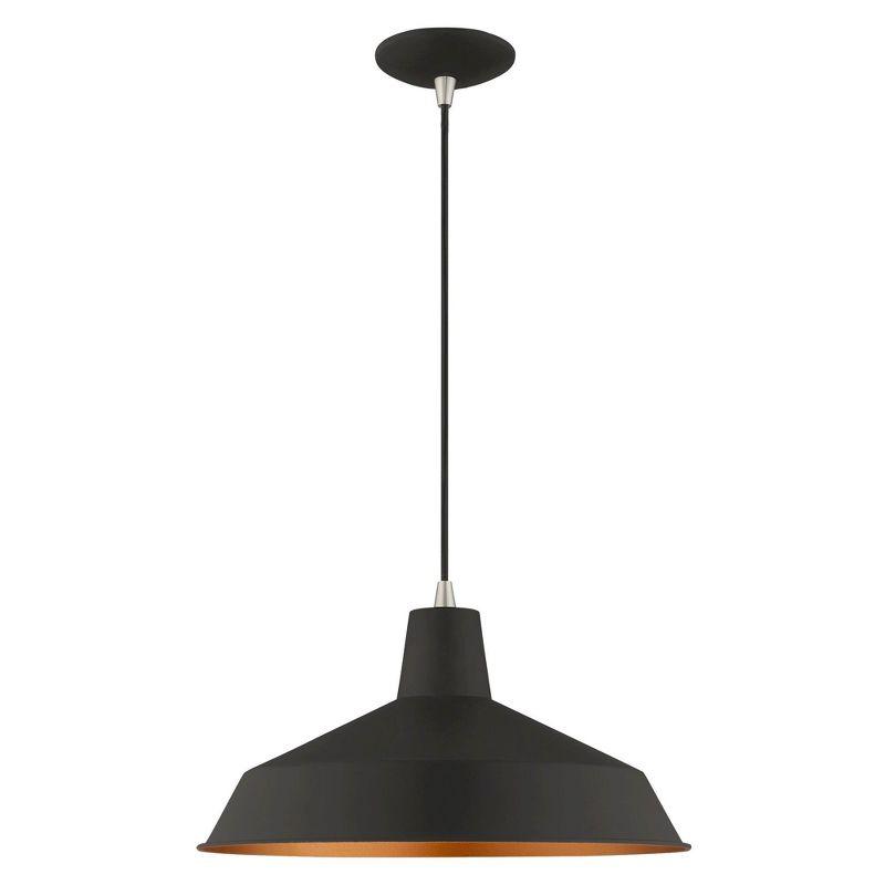 Livex Lighting Metal Shade 1 - Light Chandelier in  Black