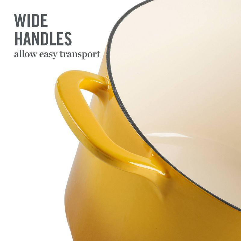 Martha Stewart Martha Stewart 7 Quart Enameled Cast Iron Dutch Oven With Lid In Yellow Ombre