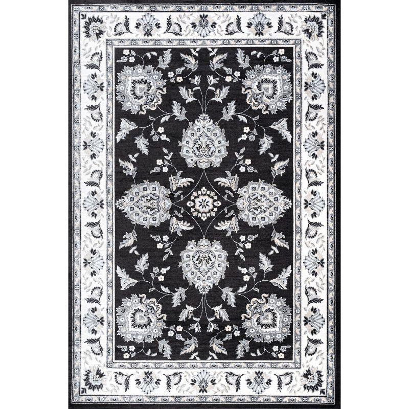 5'x 8' Cherie French Cottage Area Rug, Black/Cream - JONATHAN Y