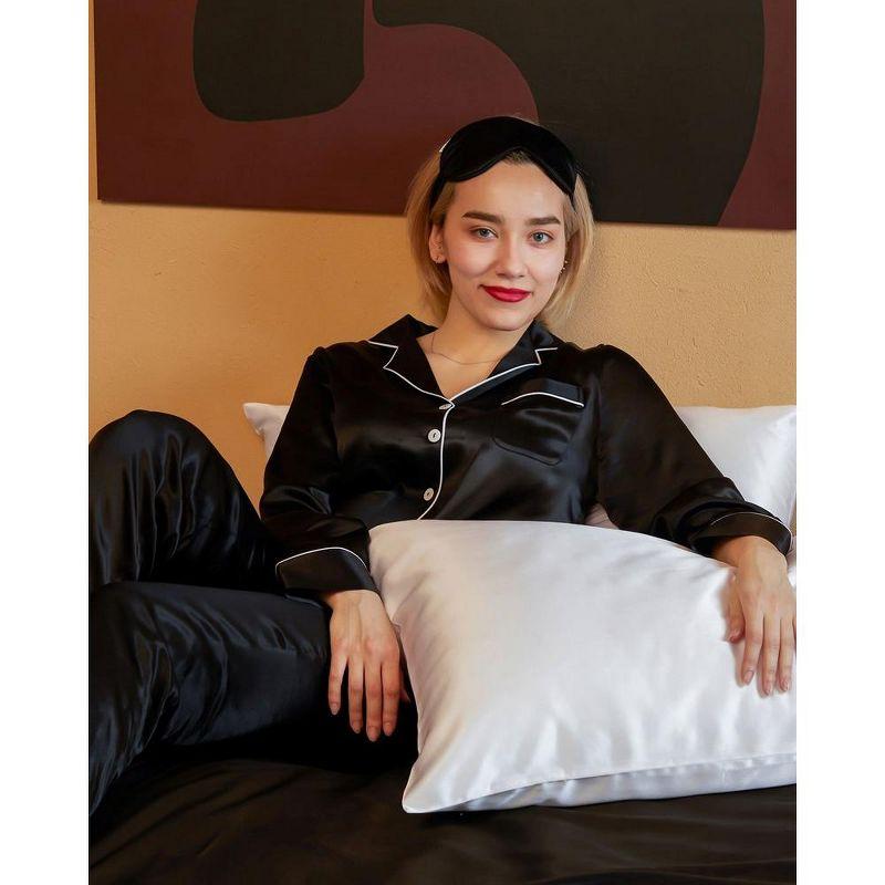 Mommesilk 22 Momme Silk Pillowcases Zippered - White, Standard