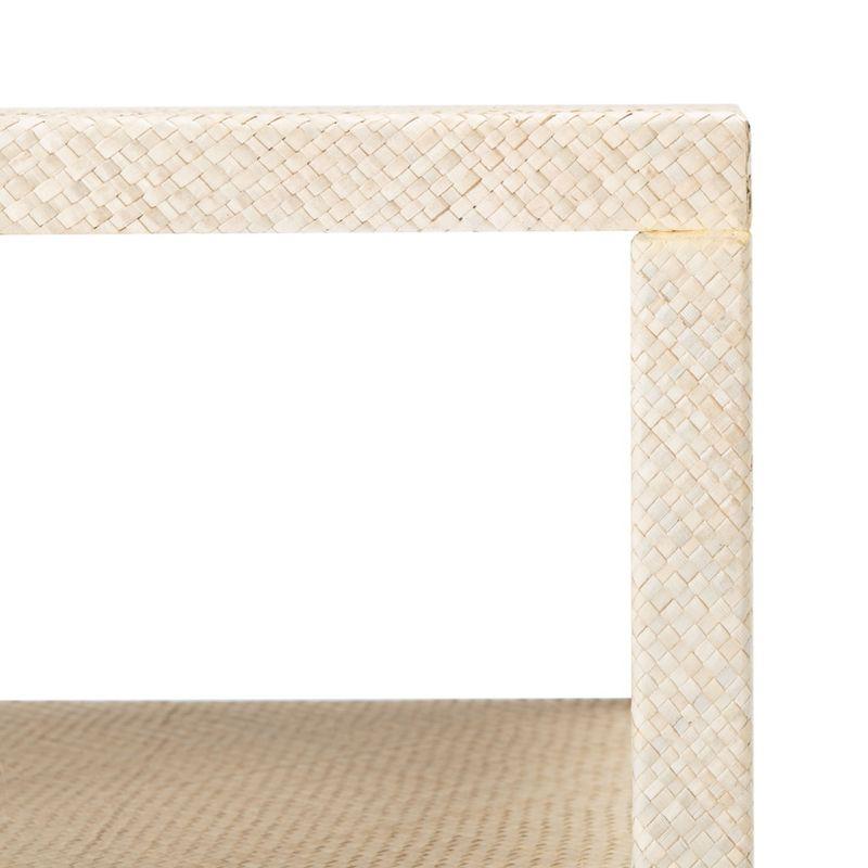 Light Natural Raffia 2-Shelf Accent Table