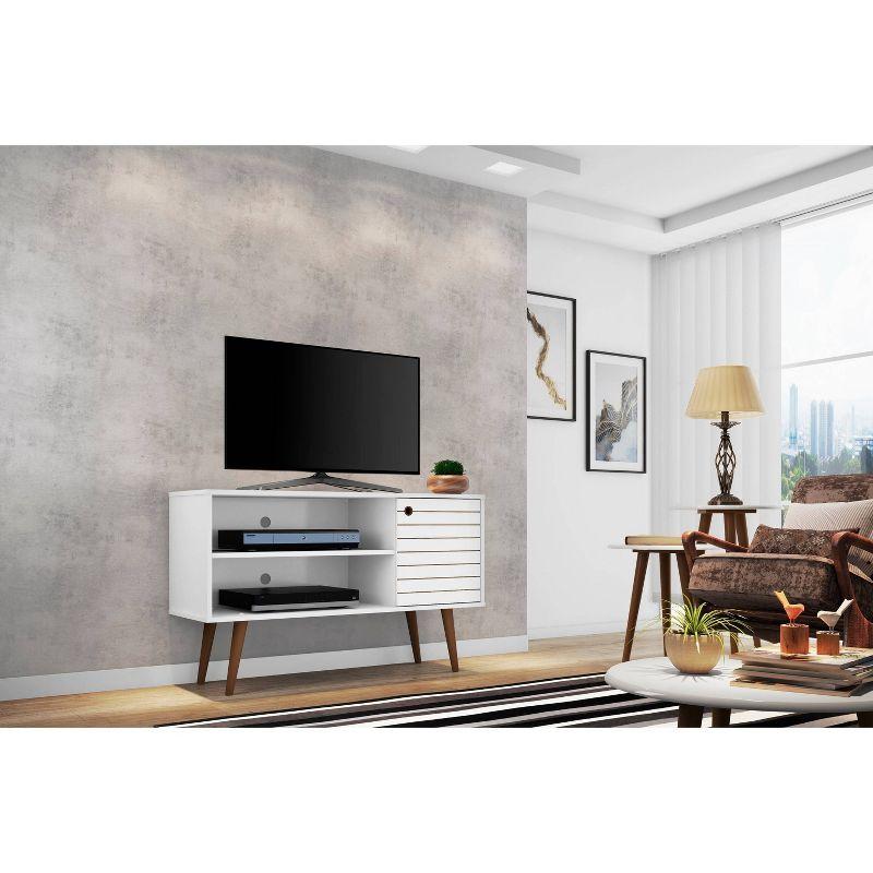 Liberty Mid-Century Modern 2 Shelves and 1 Door TV Stand for TVs up to 46" - Manhattan Comfort