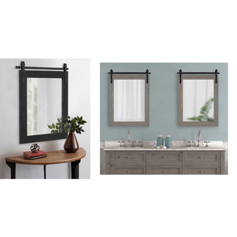 Kate & Laurel All Things Decor 26" x 39" Cates Rustic Wall Mirror Black: Modern Rectangle, No Assembly Required