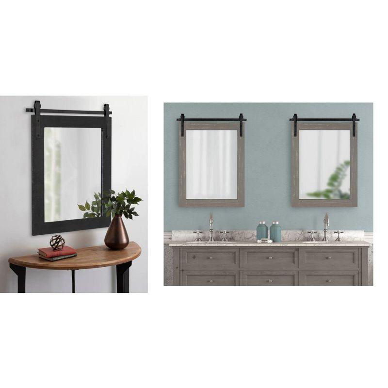 24" x 38" Cates Rectangle Wall Mirror Gray - Kate & Laurel All Things Decor