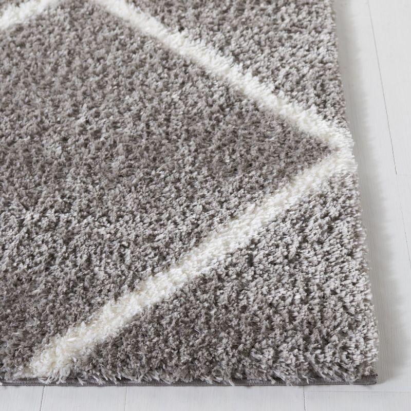 Tahoe Shag THO676 Power Loomed Indoor Runner Rug - Grey/White - 2'x9' - Safavieh