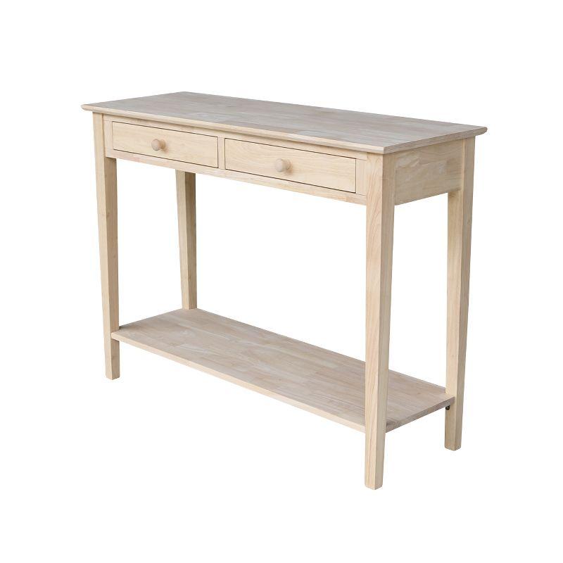 International Concepts Spencer Server-Wood: Hardwood Entryway Table with Drawers & Fixed Shelf