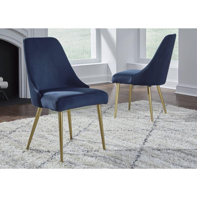 Parsons Chair in Blue/Gold Finish