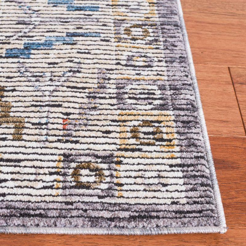 Sierra Ivory and Blue Hand-Knotted Wool Runner Rug