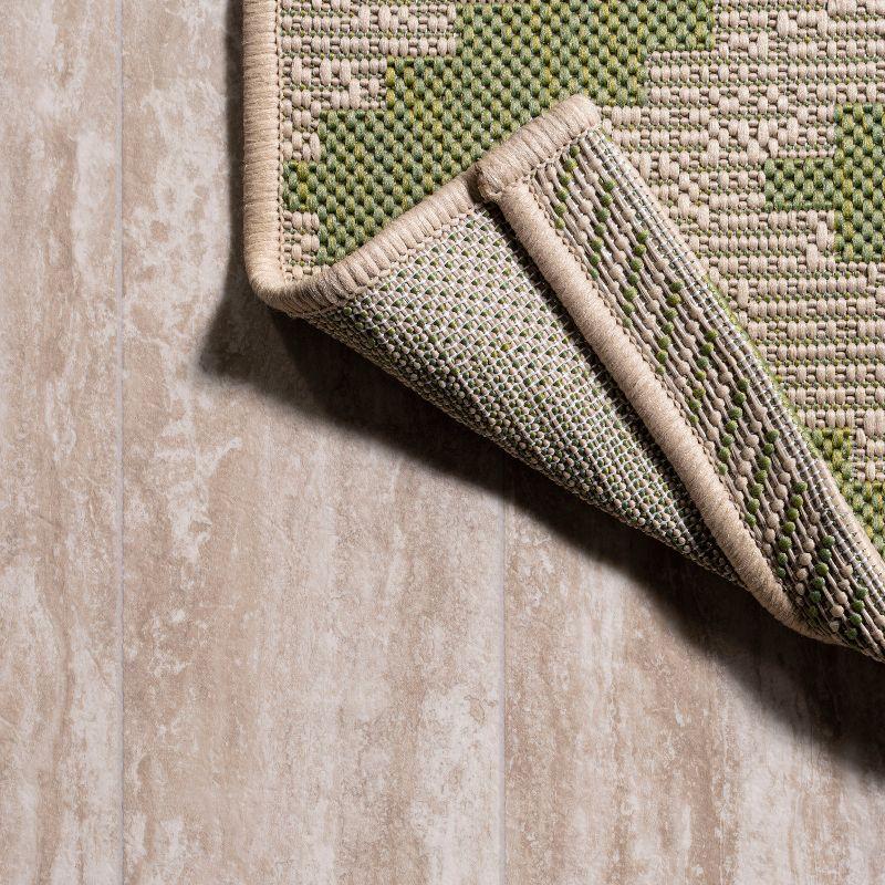 4'x6' Sintra Diamond Indoor/Outdoor Area Rug, Green/Cream - JONATHAN Y