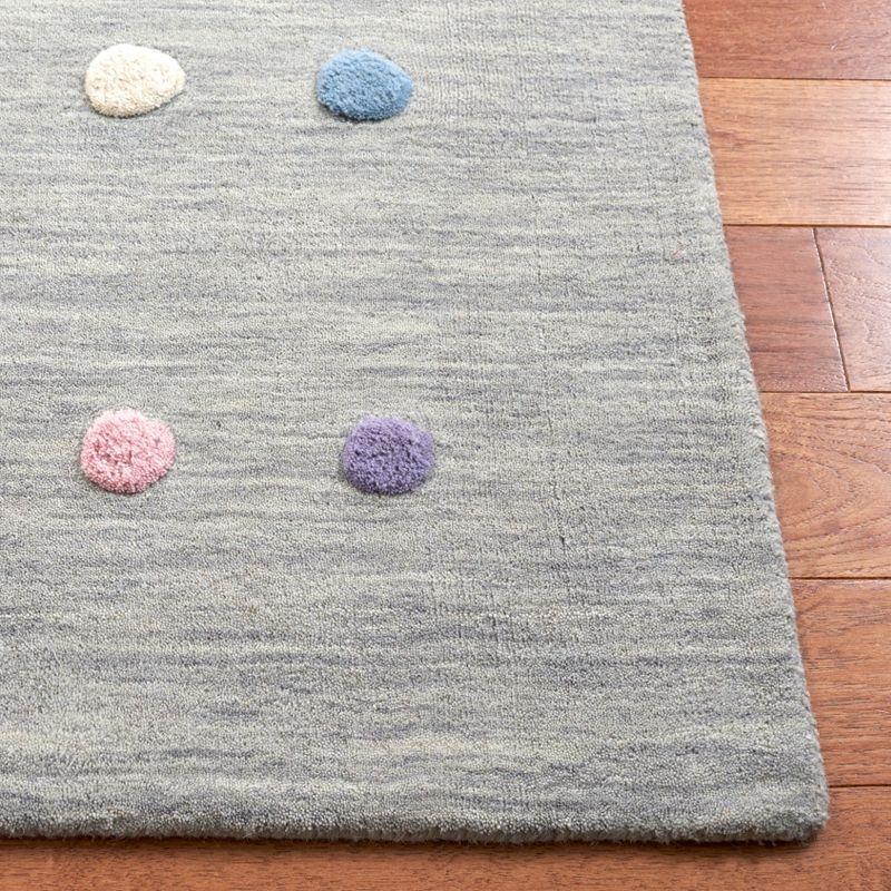 Handmade Gray Wool Tufted Kids Area Rug 4' x 6'