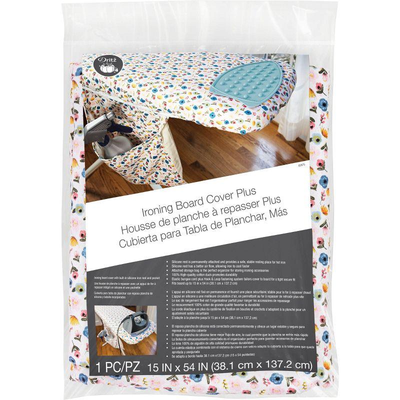 Dritz Clothing Care Ironing Board Cover Plus: Cotton Padded Multicolored Cover for Clothes Ironing