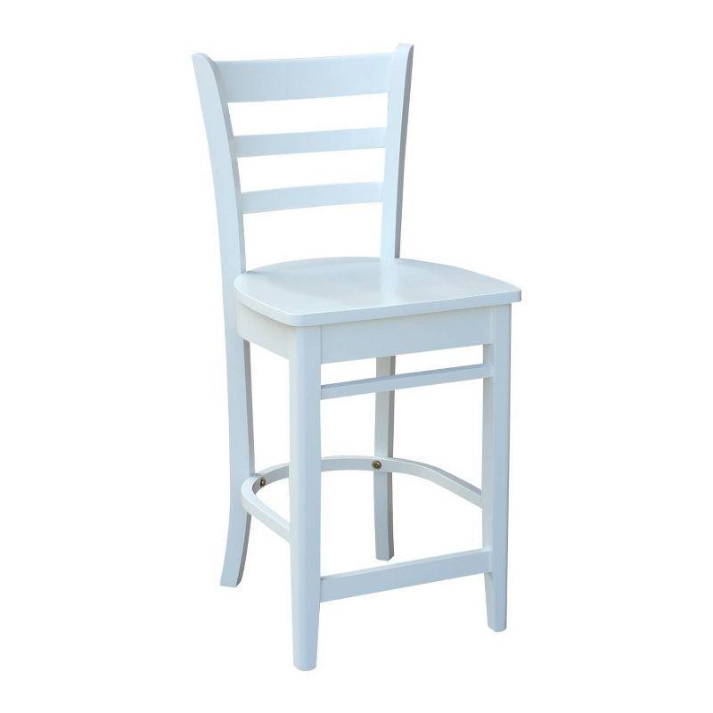 Emily Solid Wood White Counter Height Barstool 41"