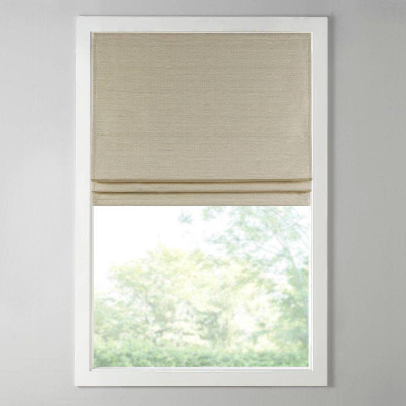 Taupe Faux Silk Room Darkening Cordless Roman Shade