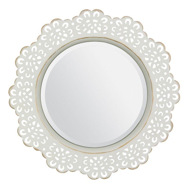 12.5" Decorative Floral Metal Lace Wall Mirror - Stonebriar Collection