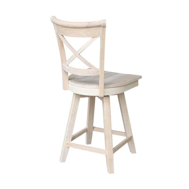 Charlotte 24" Unfinished Solid Wood Swivel Counter Height Stool