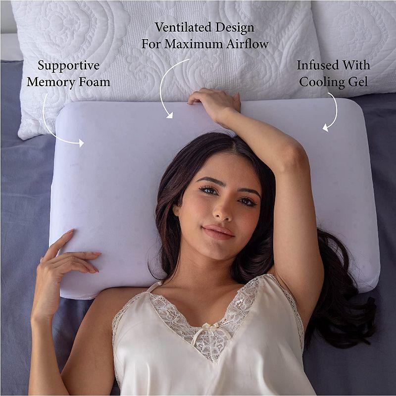 PharMeDoc Cooling Gel Infused Memory Foam Ventilated Hole-Punch Bed Pillow