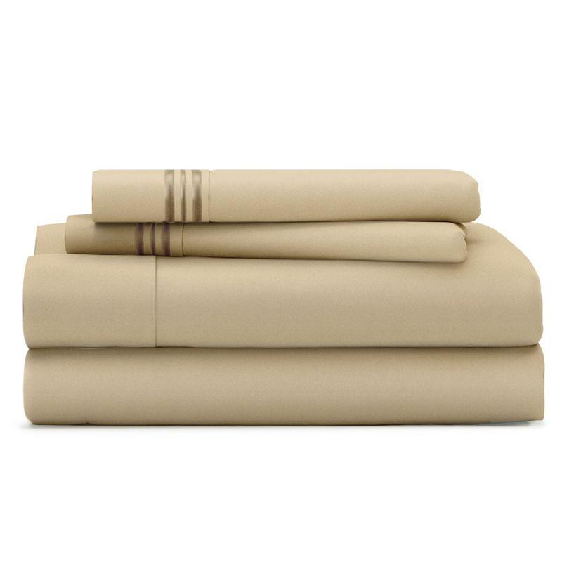 Cosy House Collection Everyday Bed Sheet Set - Tan, Split King