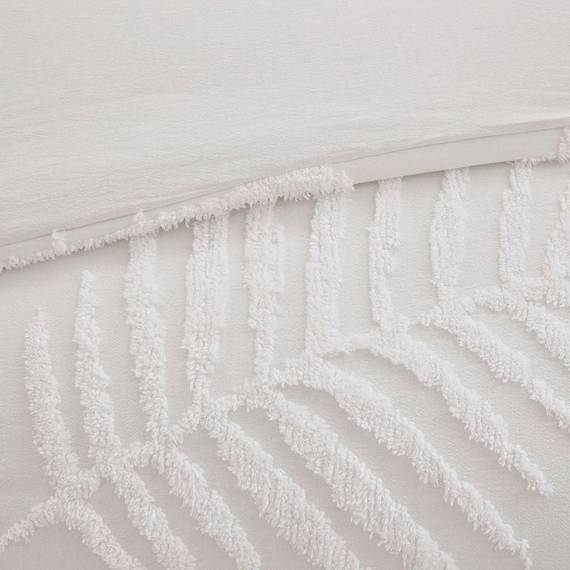 Madison Park Bahari Tufted Cotton Chenille Palm Duvet Cover Set